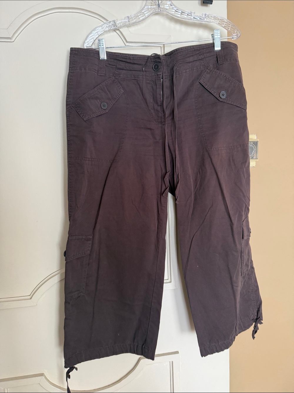 LOFT Brown Cropped Cargo Pants